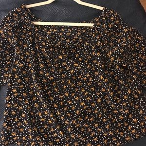 Madewell off the shoulder black top pattern size S